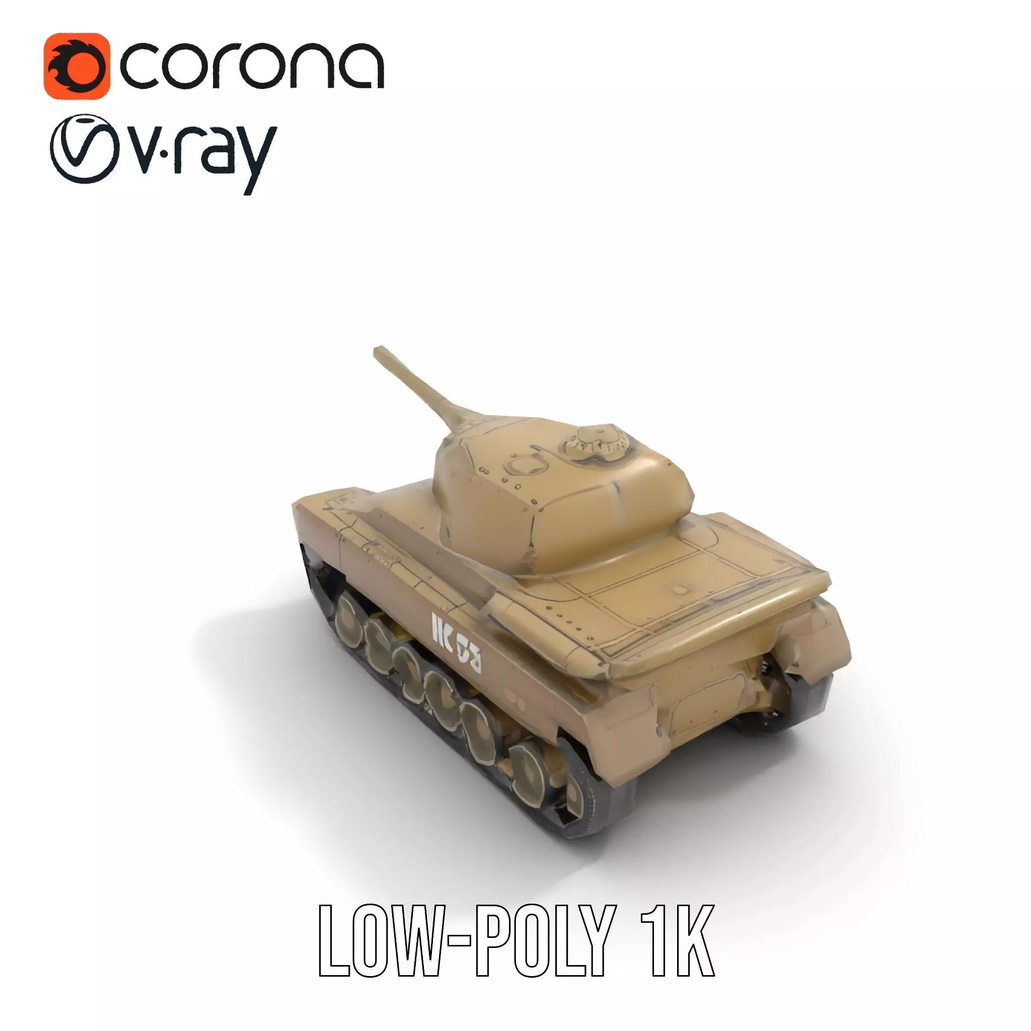 Desert Storm Tank model pack Low-poly 3D model_8