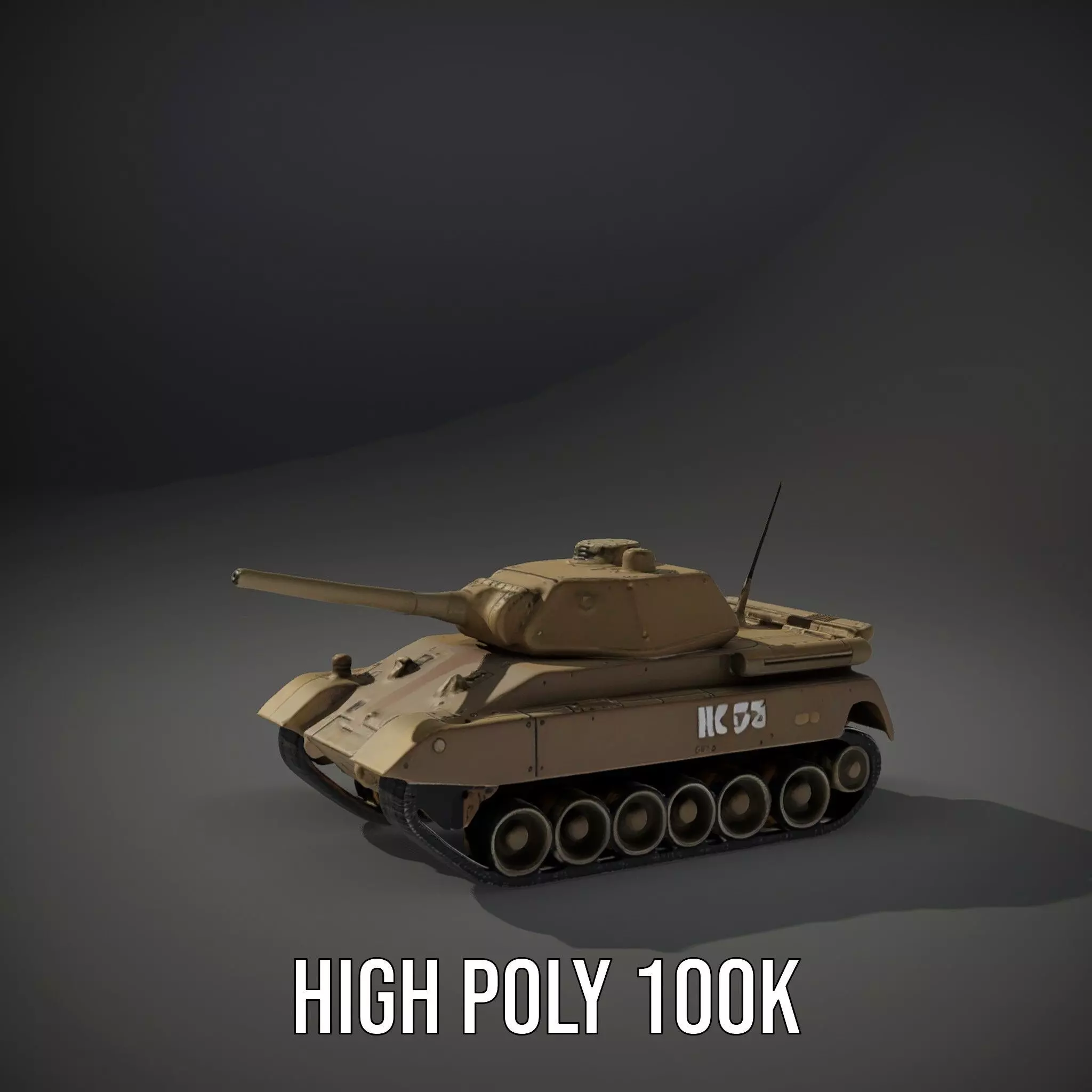 Desert Storm Tank model pack Low-poly 3D model_11