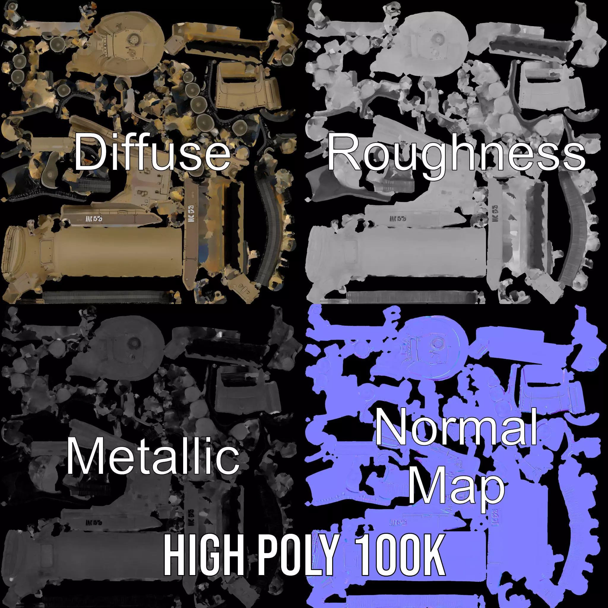 Desert Storm Tank model pack Low-poly 3D model_4