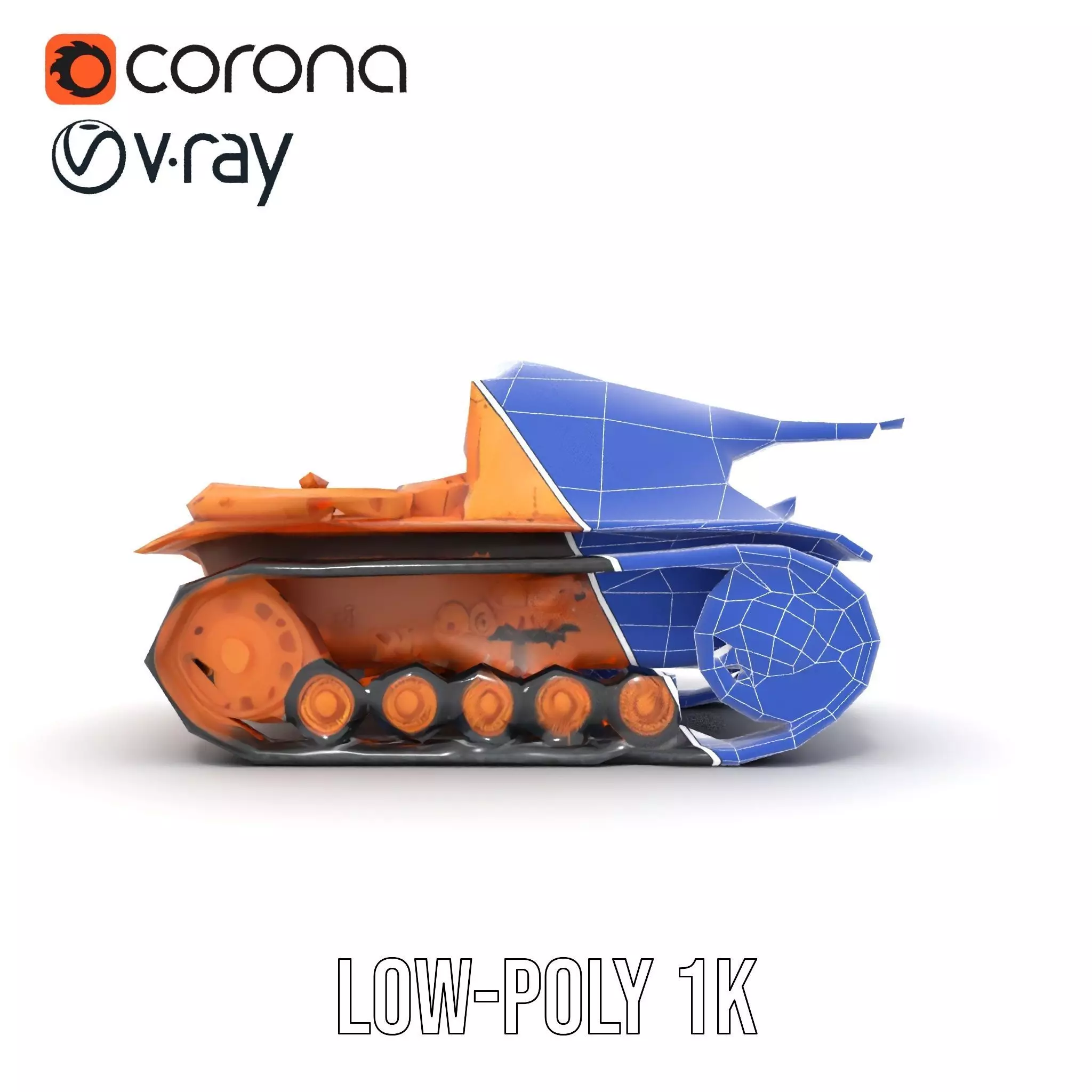 Desert Camouflage Tank model pack Low-poly 3D model_32