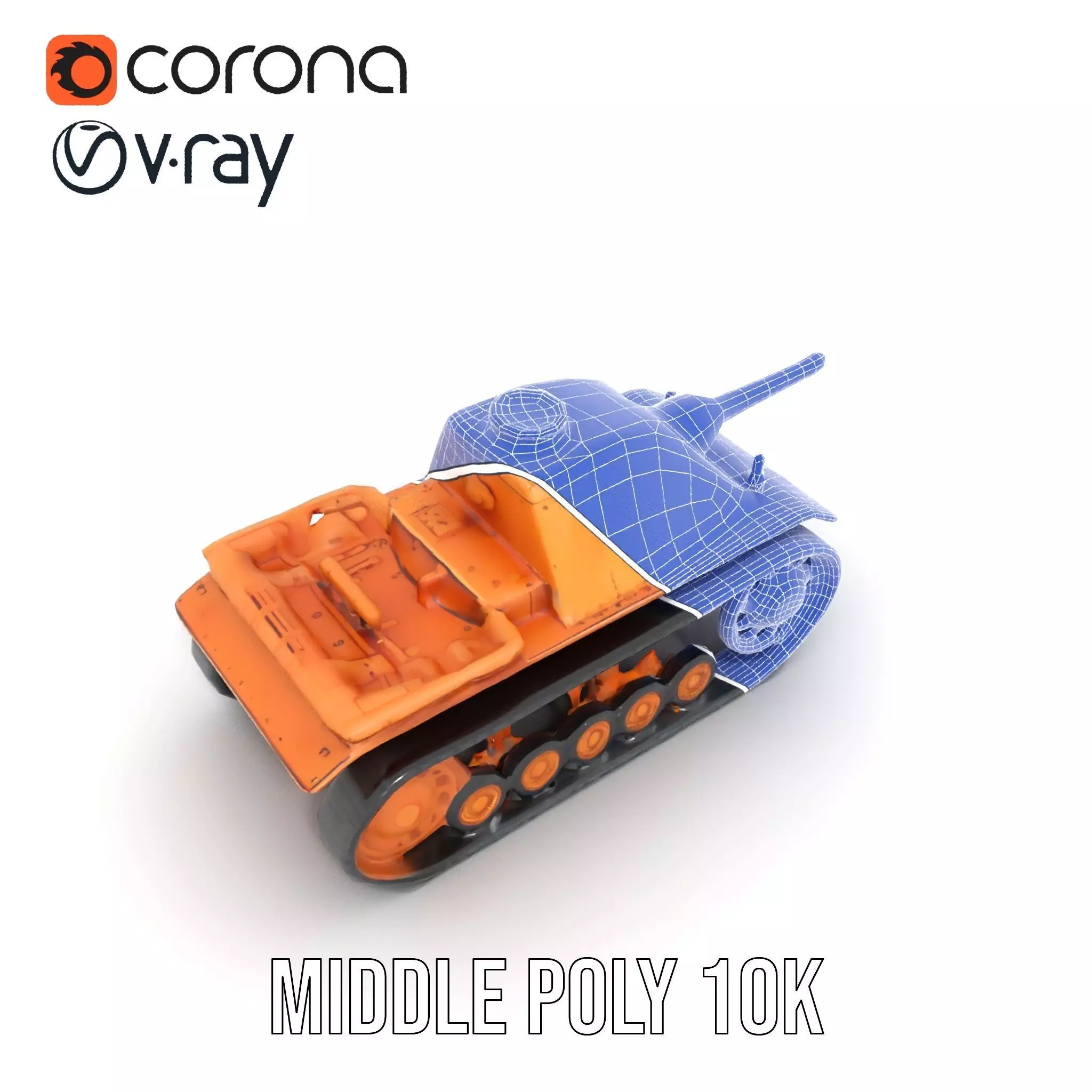 Desert Camouflage Tank model pack Low-poly 3D model_28