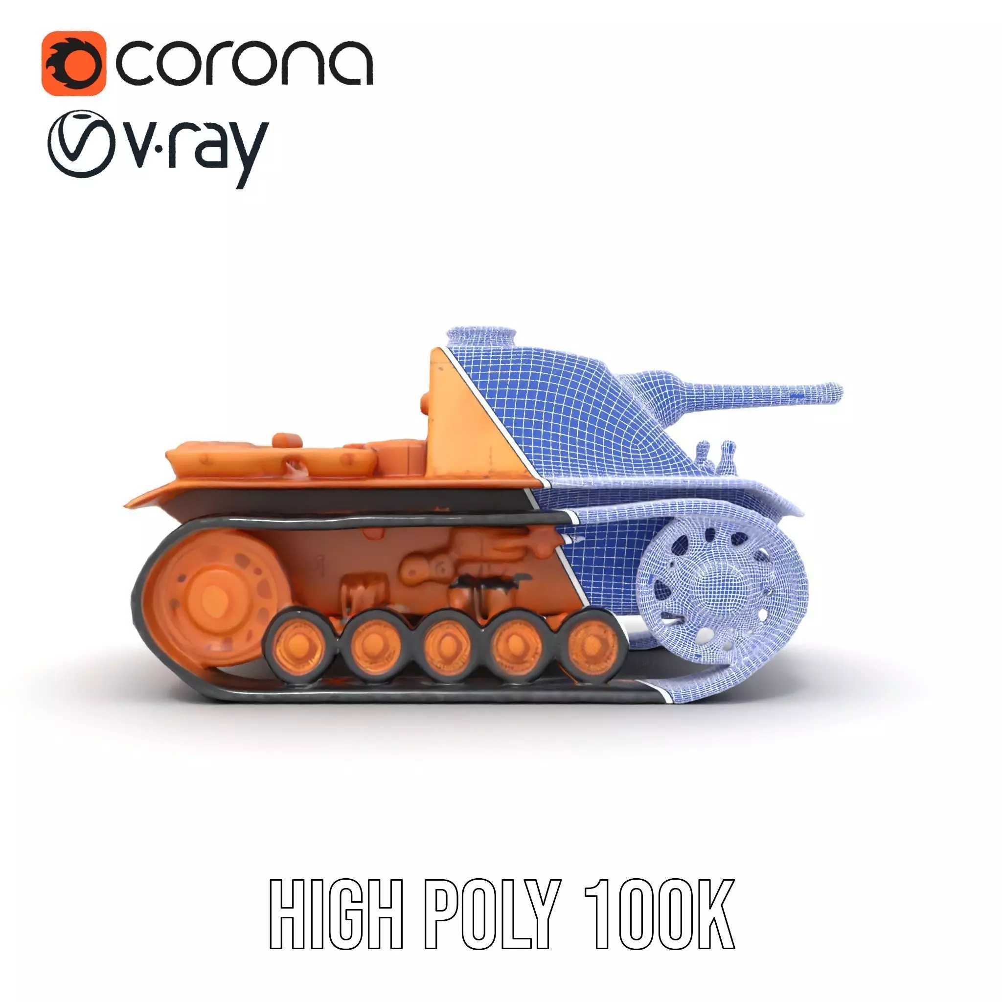 Desert Camouflage Tank model pack Low-poly 3D model_35