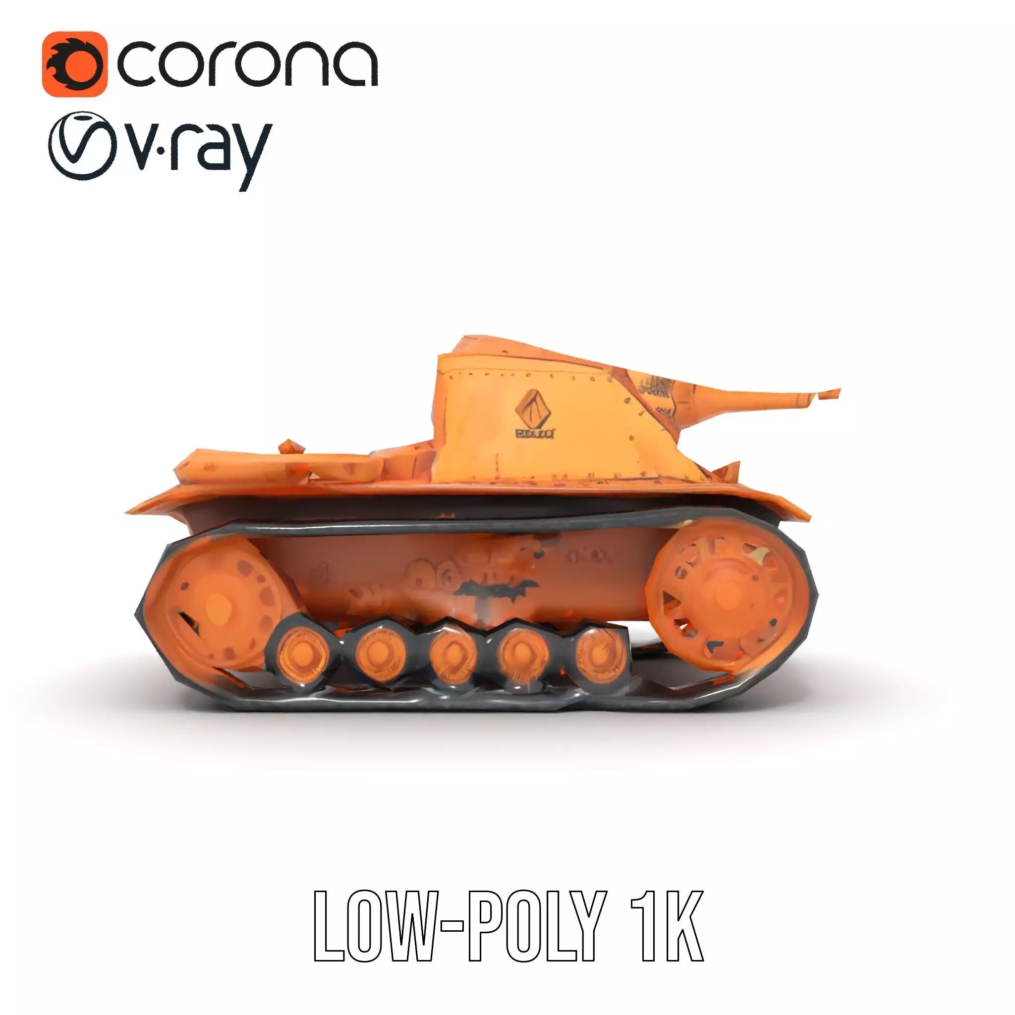 Desert Camouflage Tank model pack Low-poly 3D model_20