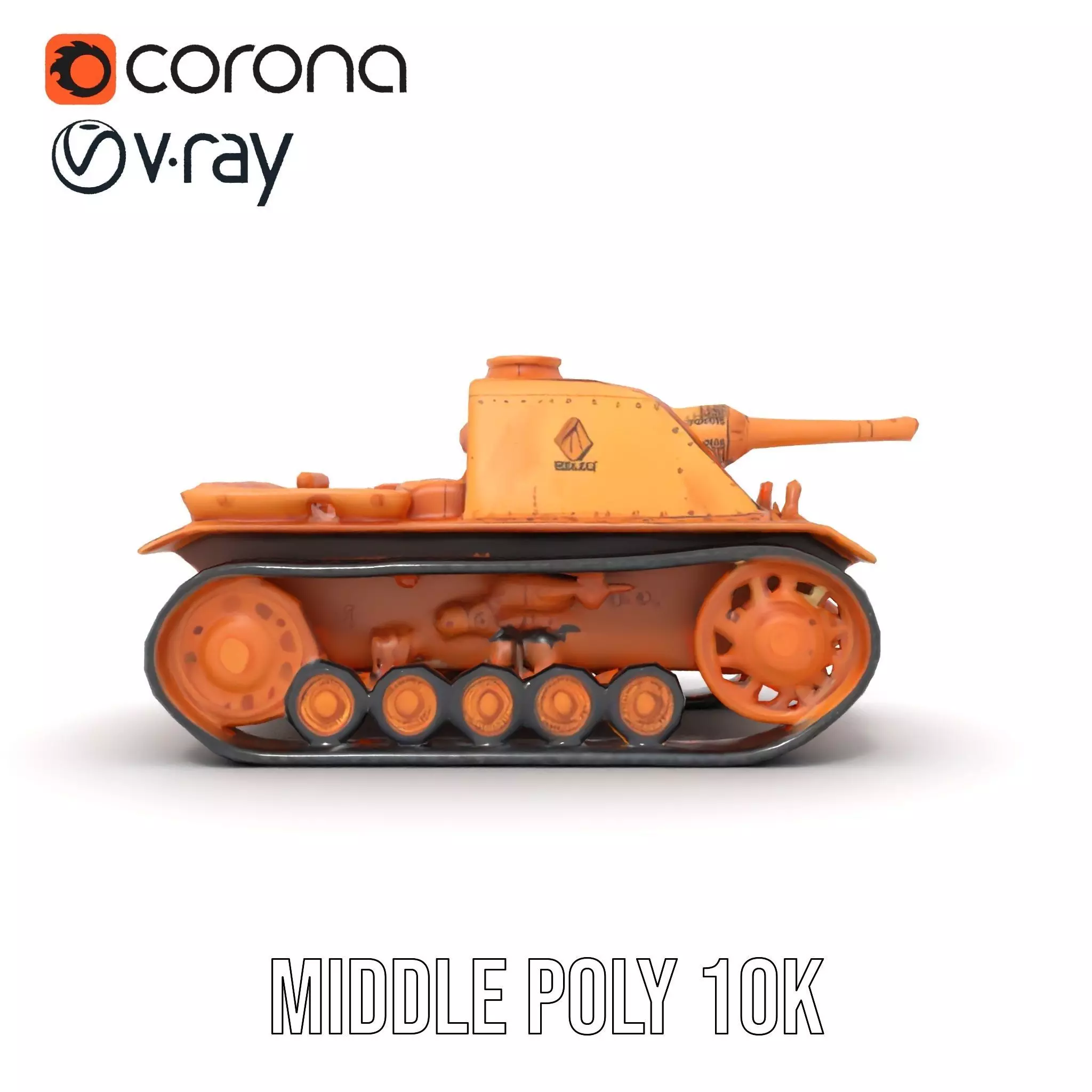 Desert Camouflage Tank model pack Low-poly 3D model_25