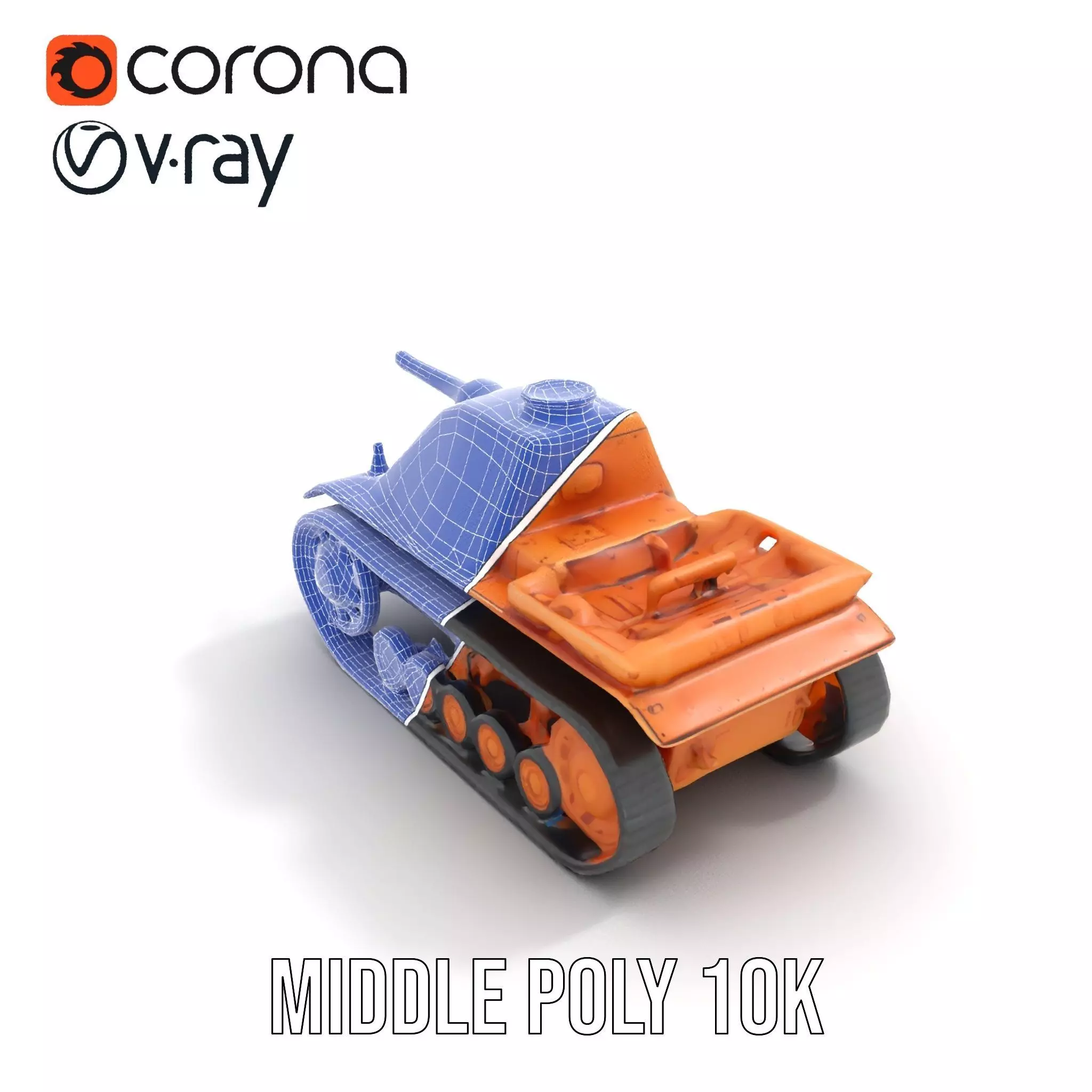 Desert Camouflage Tank model pack Low-poly 3D model_19