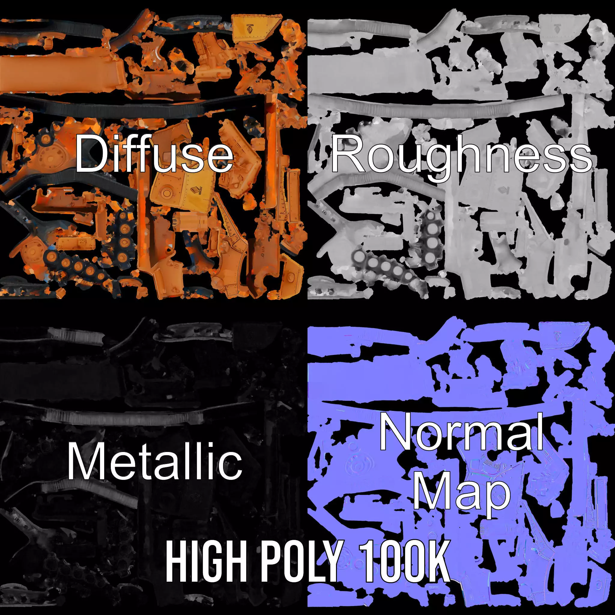 Desert Camouflage Tank model pack Low-poly 3D model_4