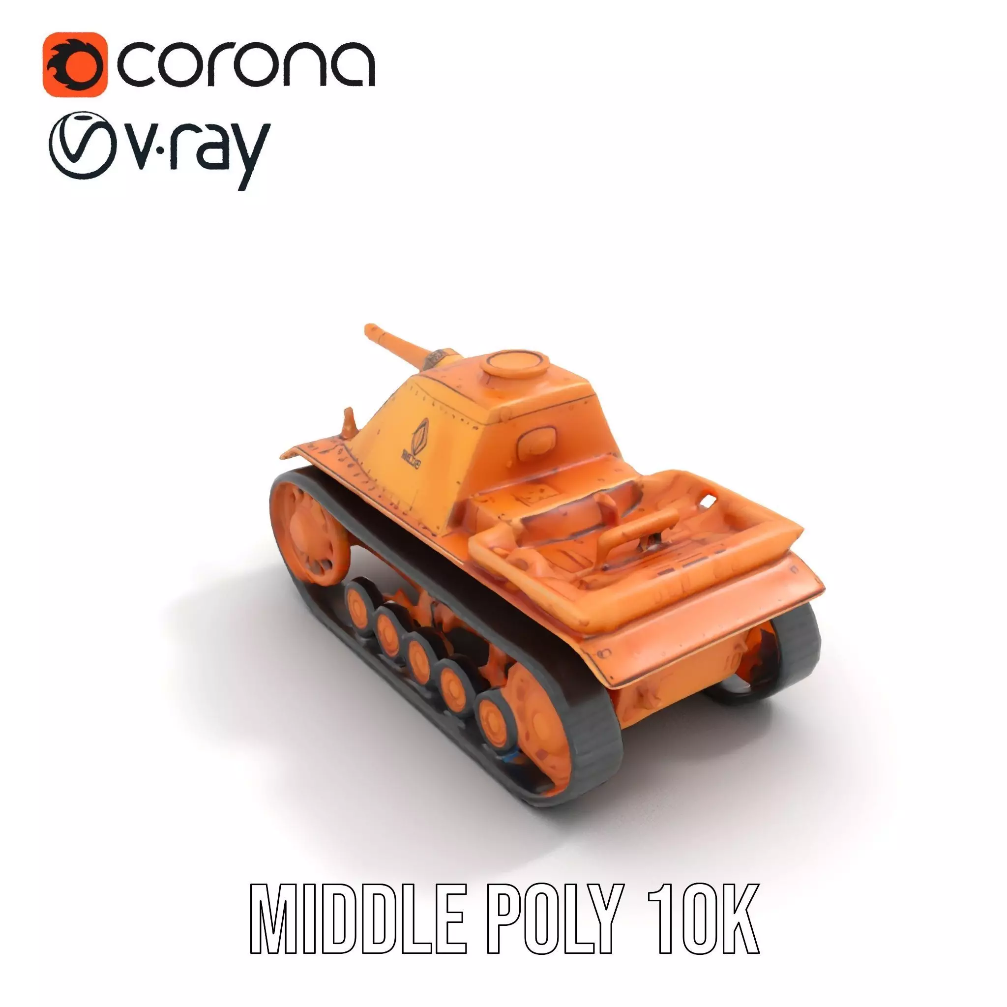 Desert Camouflage Tank model pack Low-poly 3D model_12