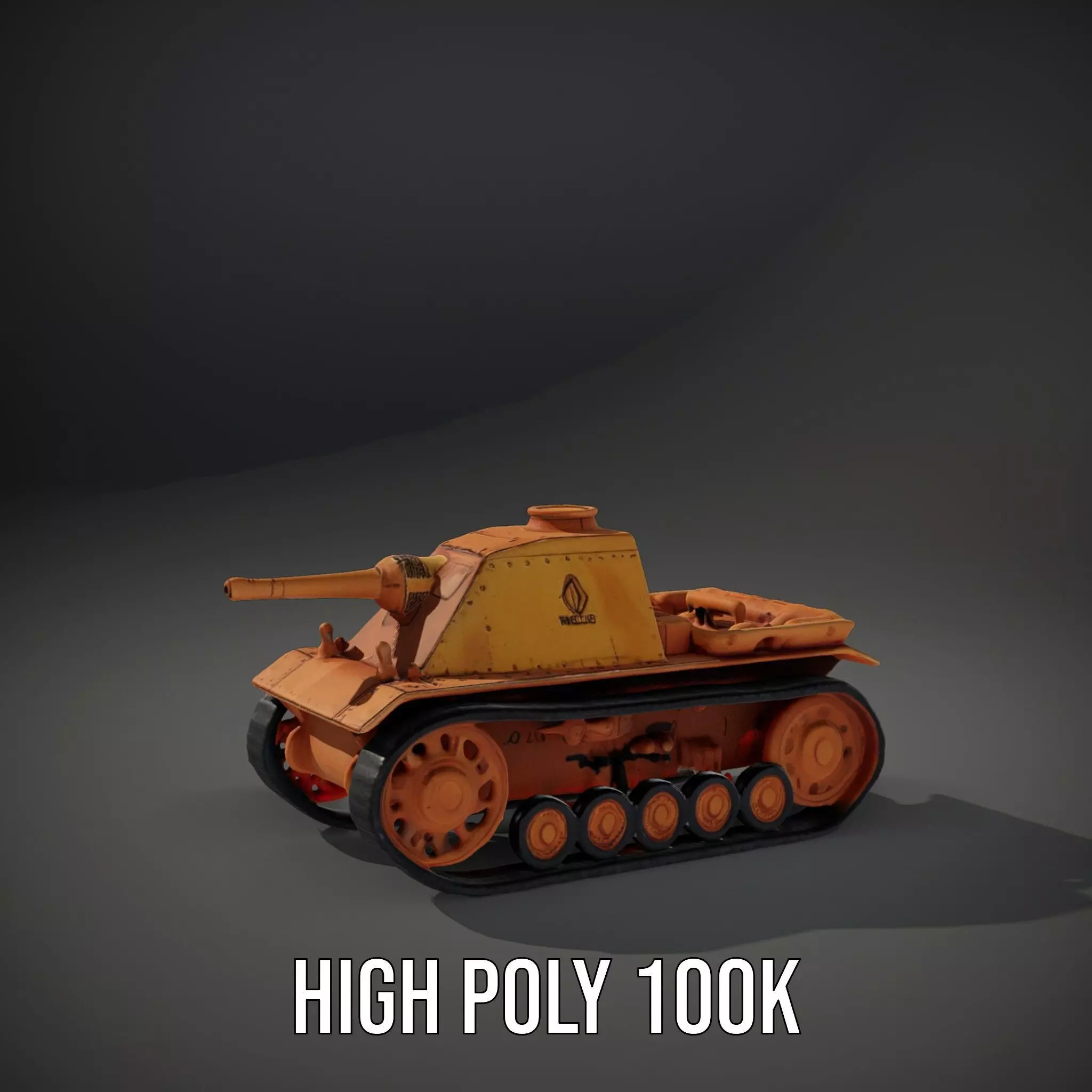 Desert Camouflage Tank model pack Low-poly 3D model_9