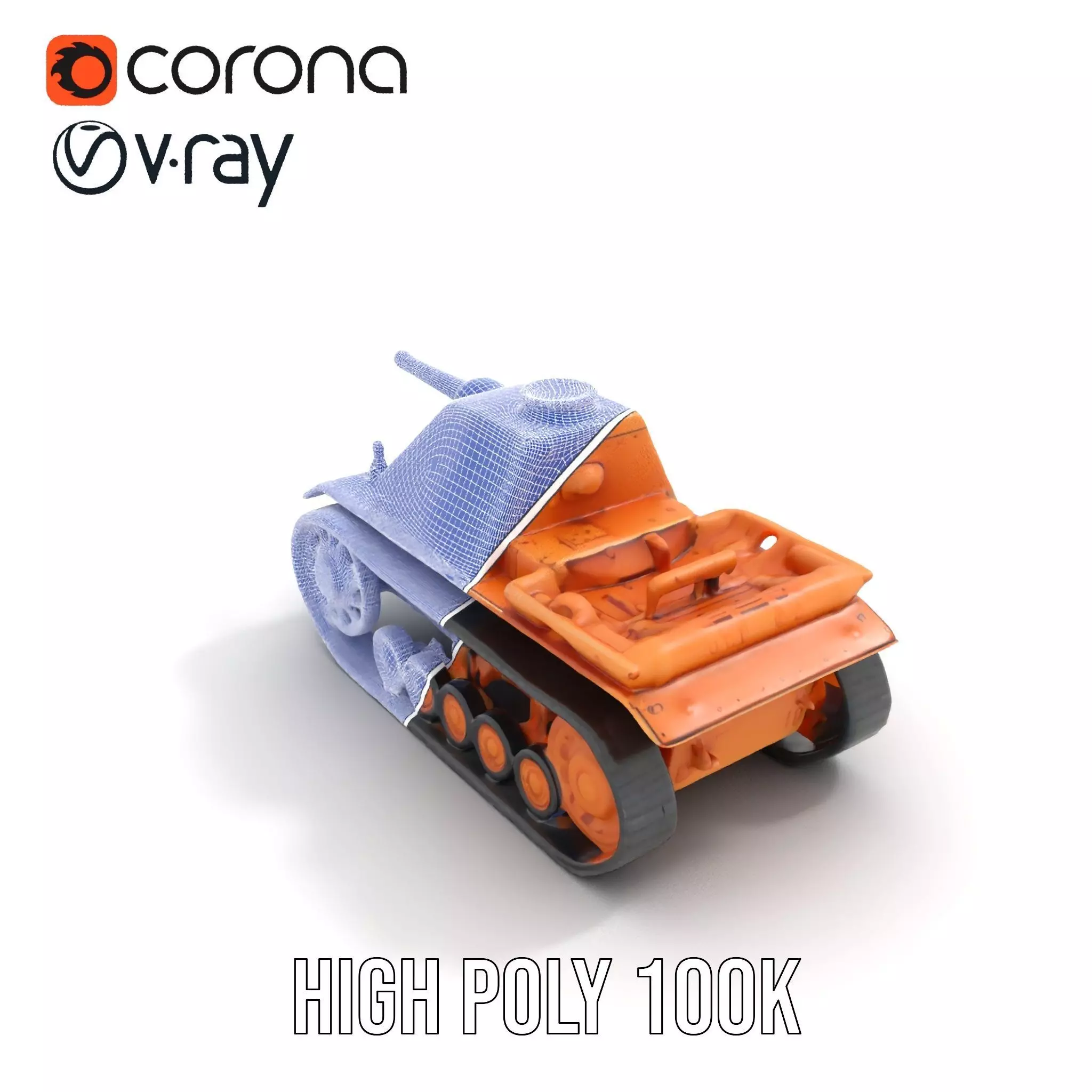 Desert Camouflage Tank model pack Low-poly 3D model_34