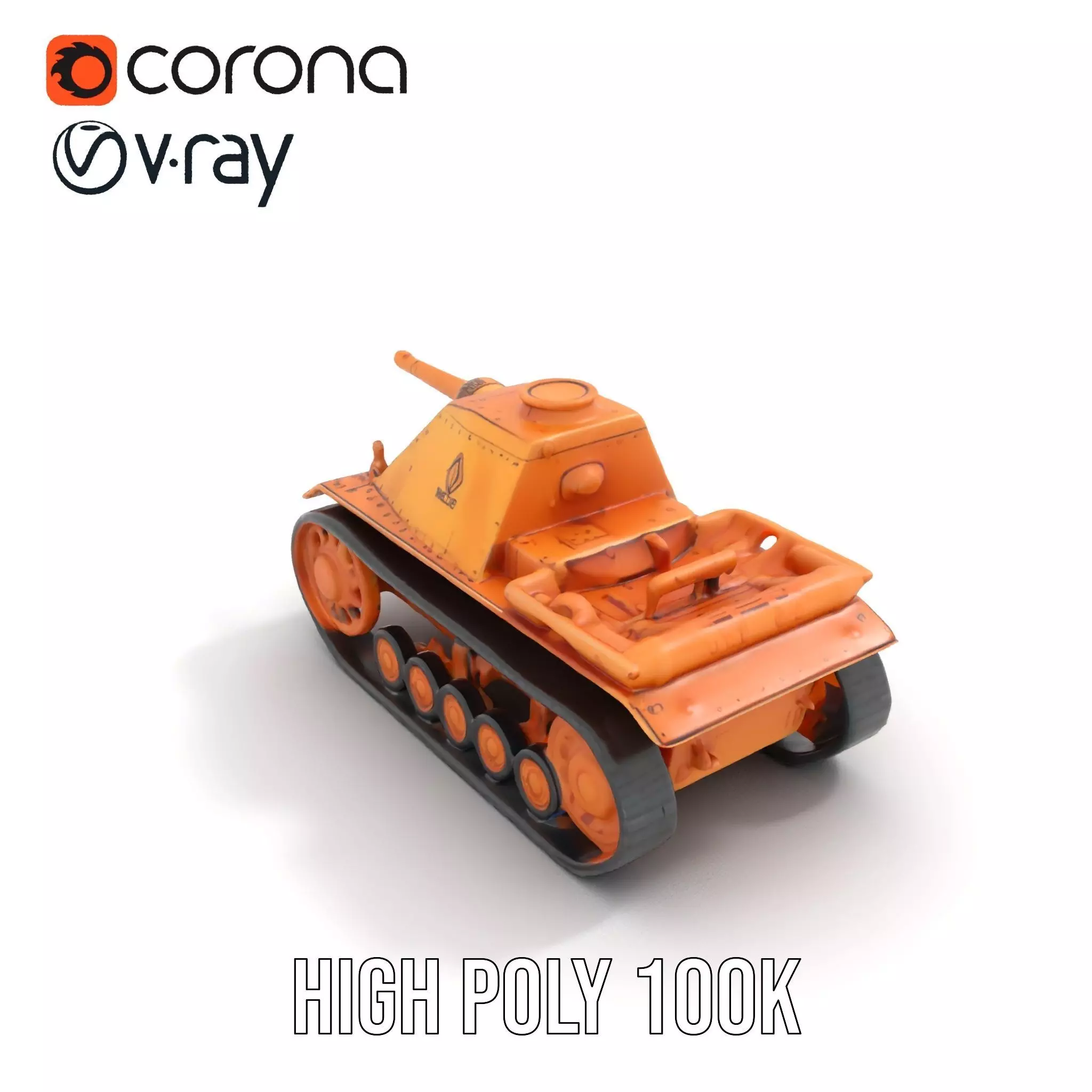 Desert Camouflage Tank model pack Low-poly 3D model_16