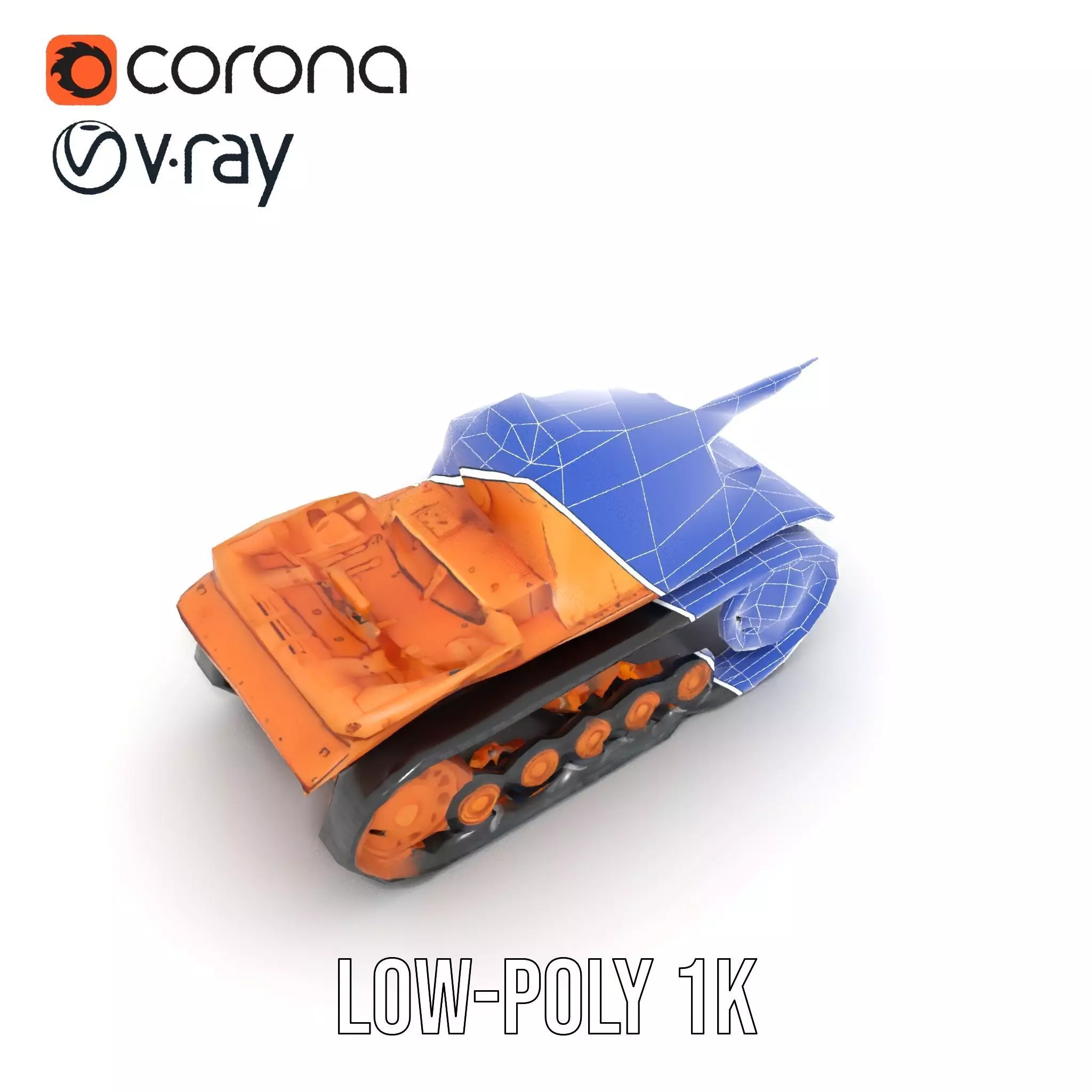 Desert Camouflage Tank model pack Low-poly 3D model_23