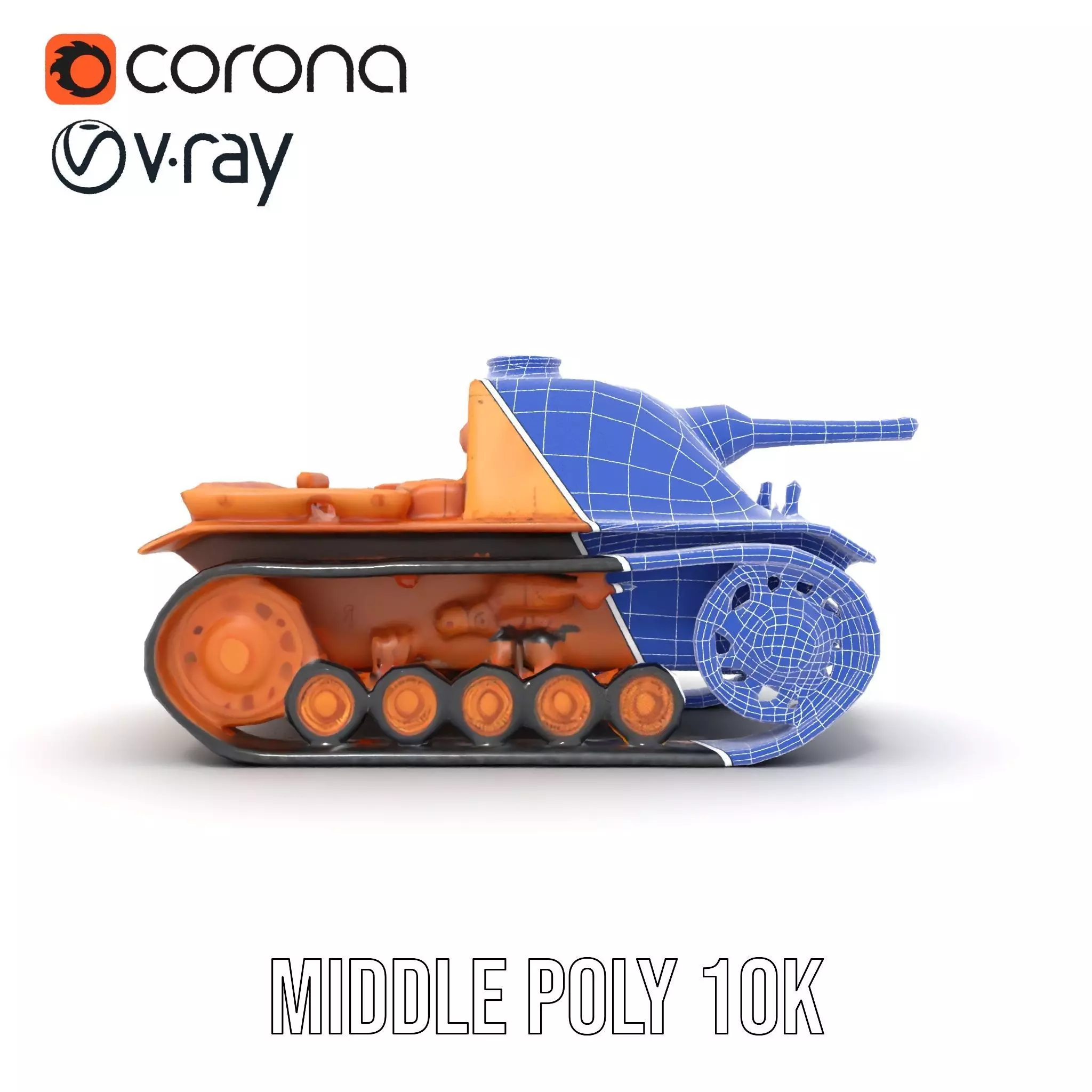 Desert Camouflage Tank model pack Low-poly 3D model_31