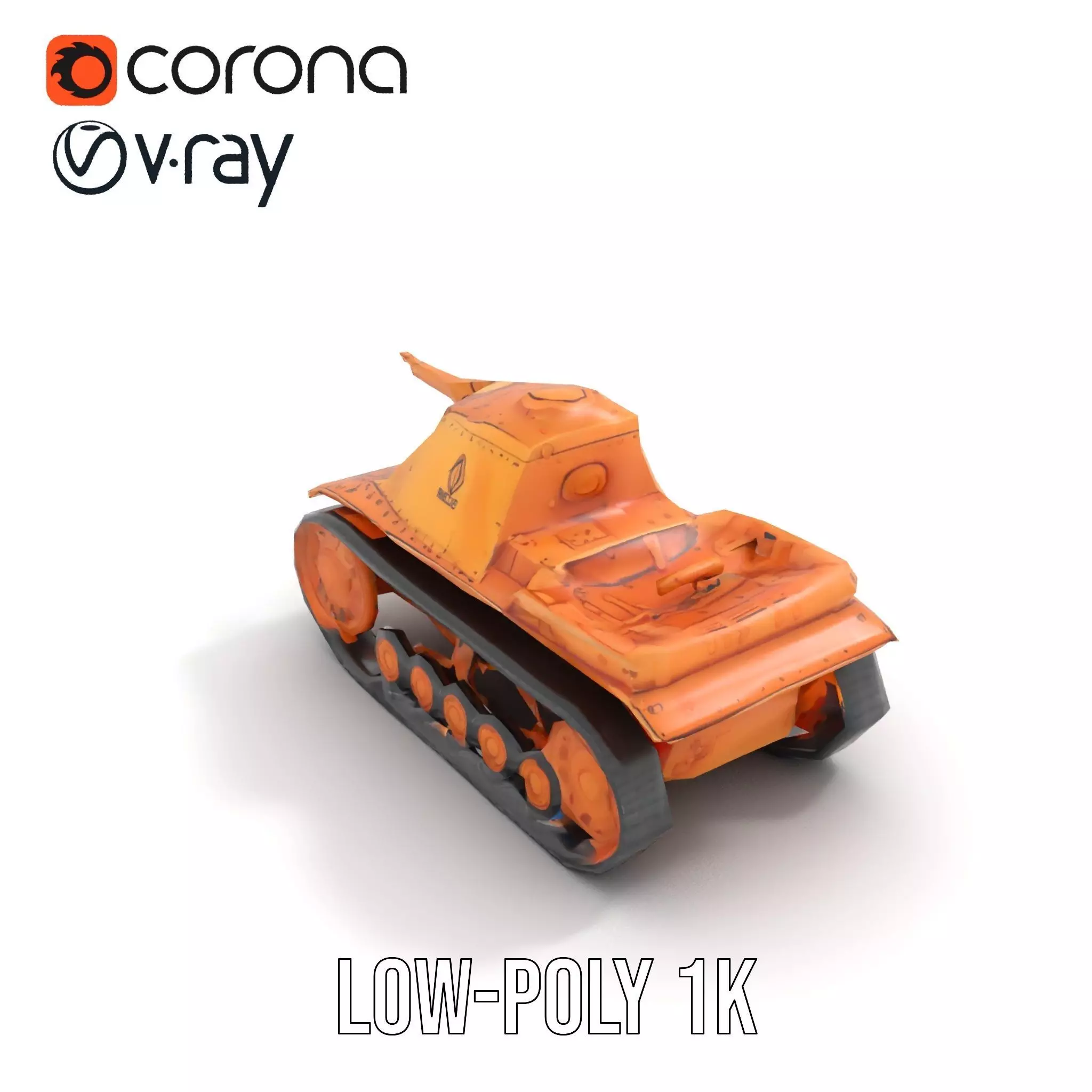 Desert Camouflage Tank model pack Low-poly 3D model_15