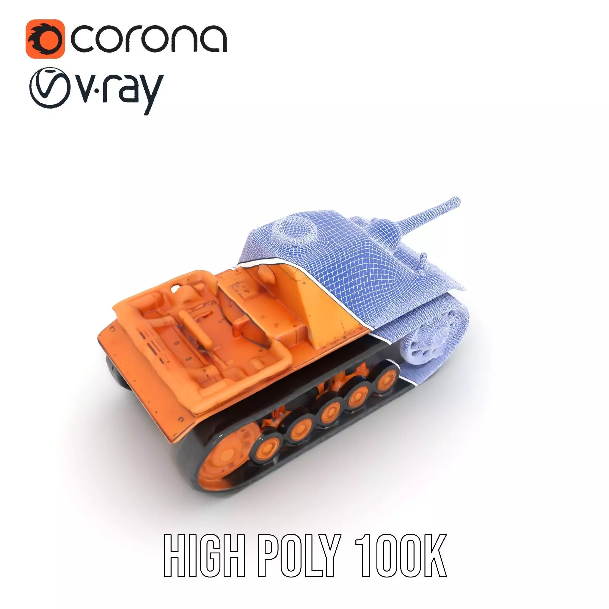 Desert Camouflage Tank model pack Low-poly 3D model_24
