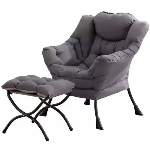 Sofa Chair with Ottoman 3D model 4