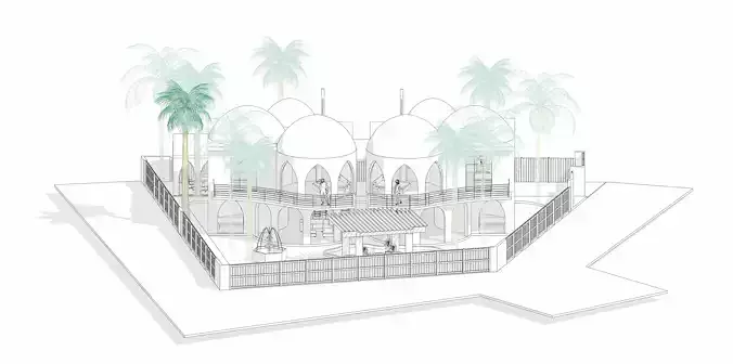Arabic Siwa Osis style chalet design  3D model 5