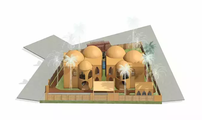 Arabic Siwa Osis style chalet design  3D model 3