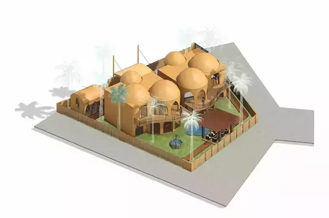 Arabic Siwa Osis style chalet design  3D model 2