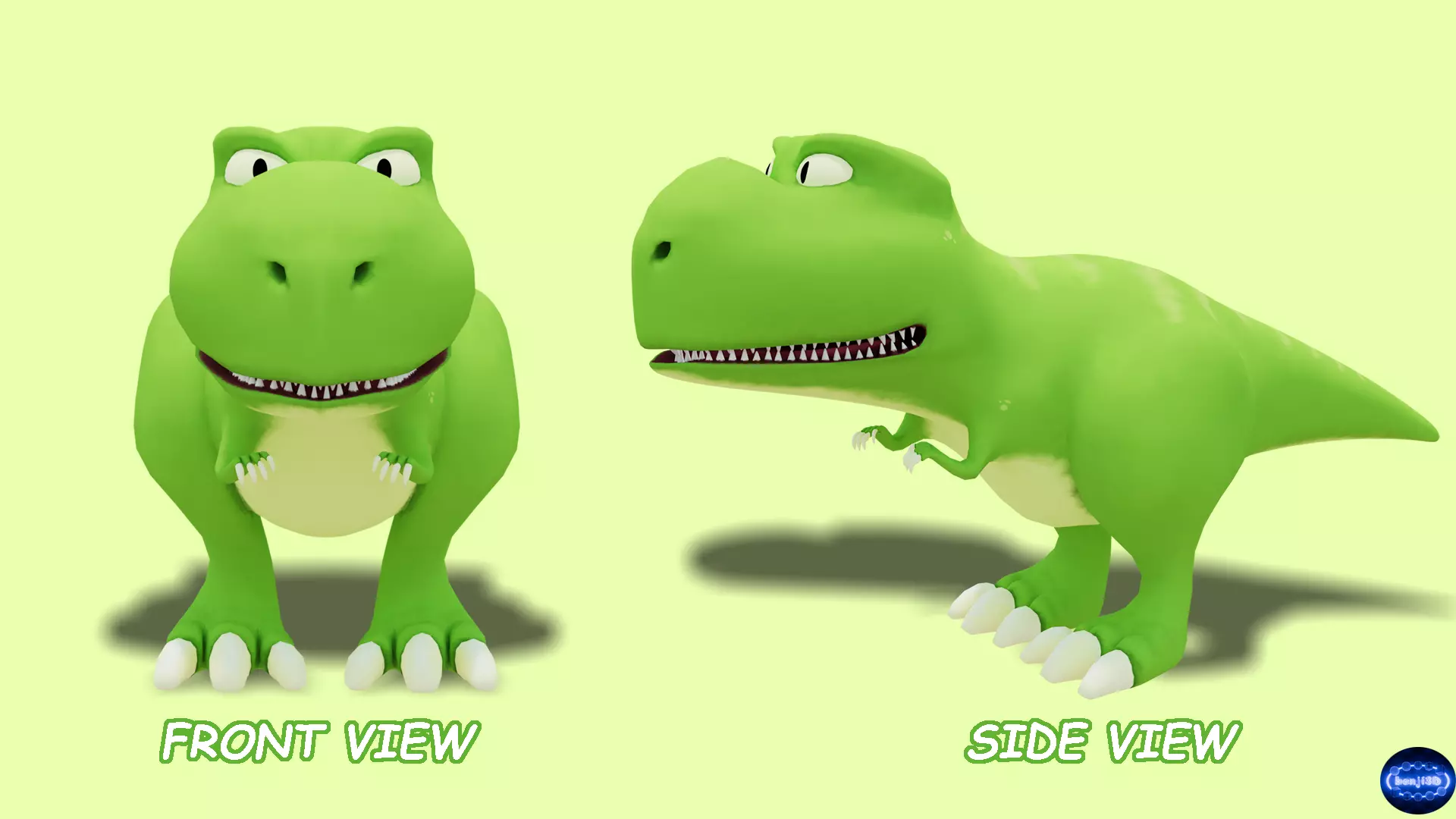 Cartoon Style T-rex 3D model_2