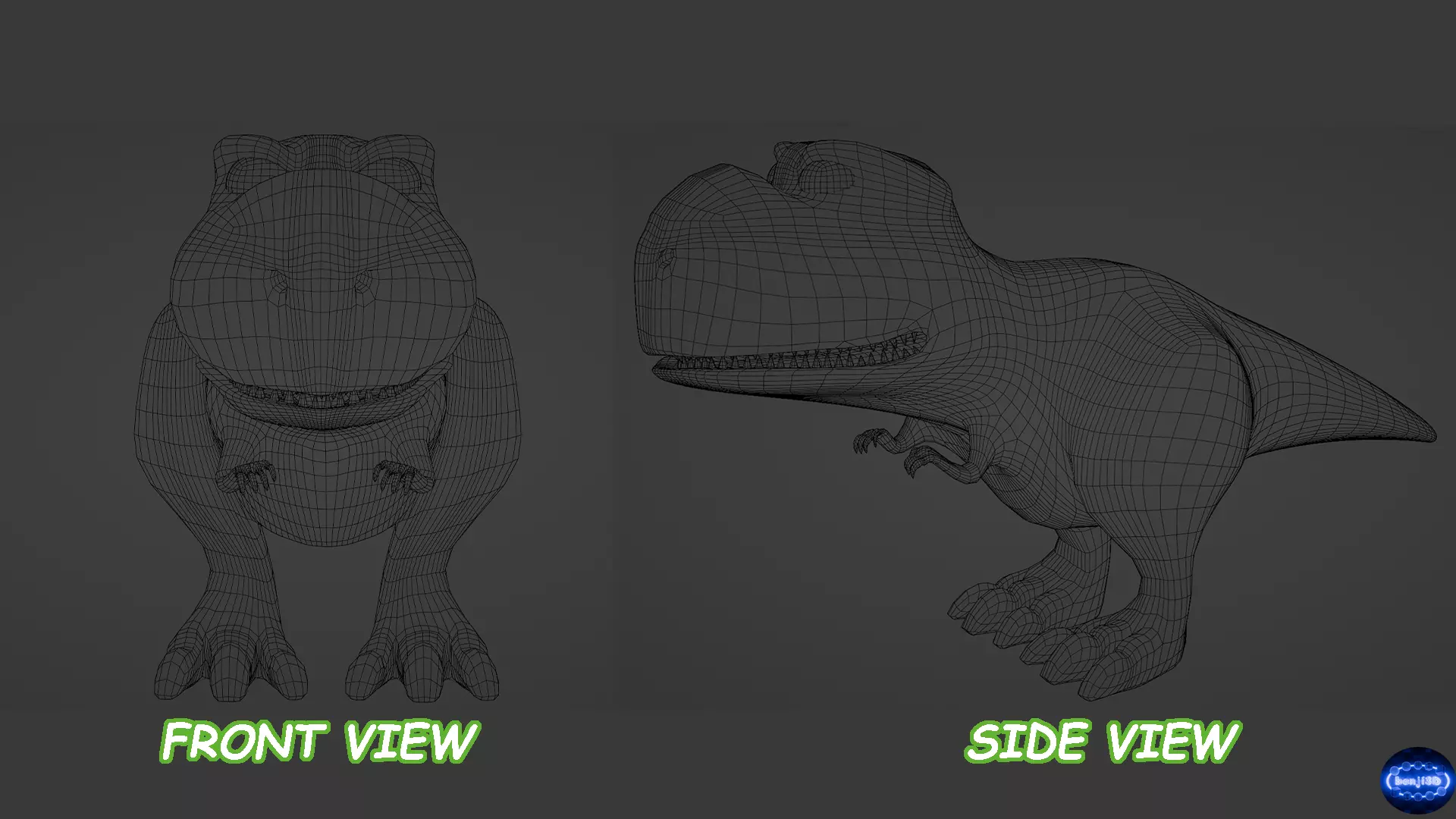 Cartoon Style T-rex 3D model_3