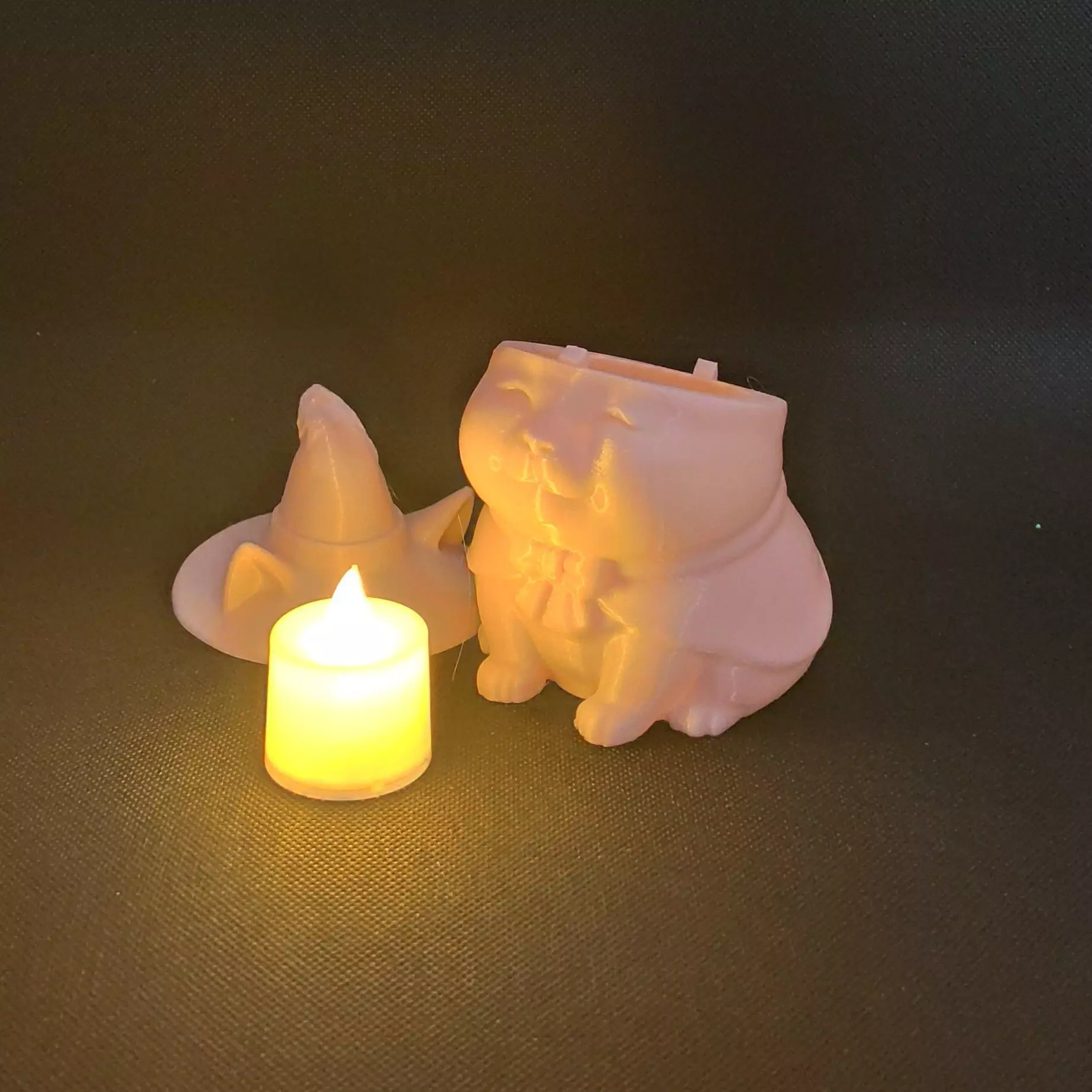 Whimsical Witch Cat Pot Candy Bowl Pen Holder or Tea Light Cup 3D print model_2