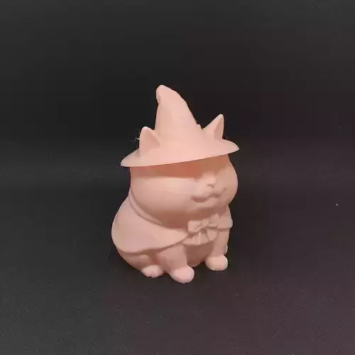 Whimsical Witch Cat Pot Candy Bowl Pen Holder or Tea Light Cup 3D print model Whimsical Witch Cat Pot Candy Bowl Pen Holder or Tea Light Cup 3D print model