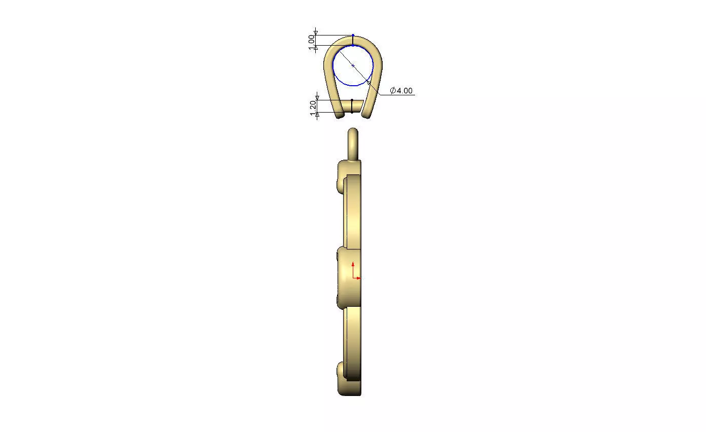 Rounded square carved scroll engravable pendant charm with bail 3D print model_8