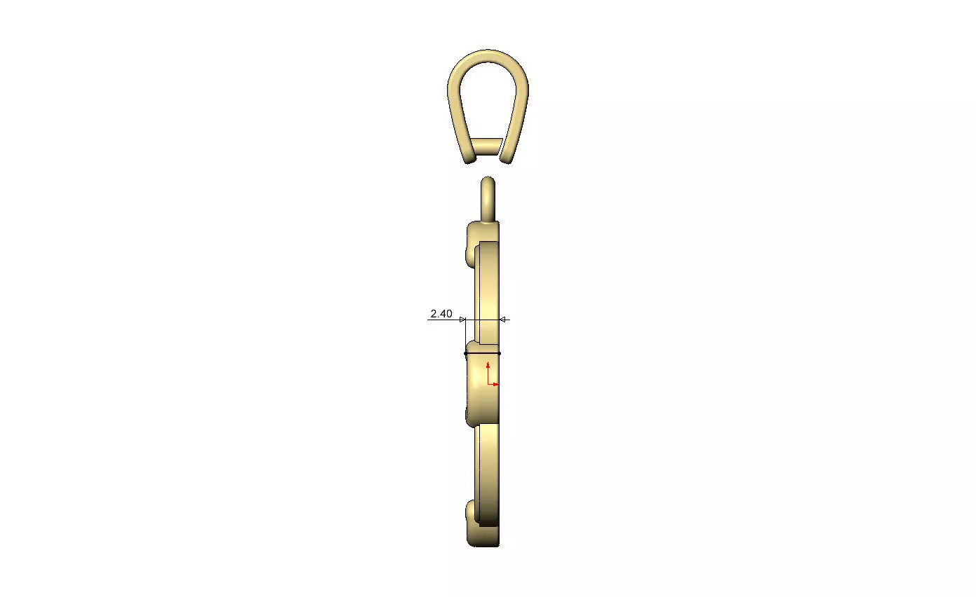 Rounded square carved scroll engravable pendant charm with bail 3D print model_7