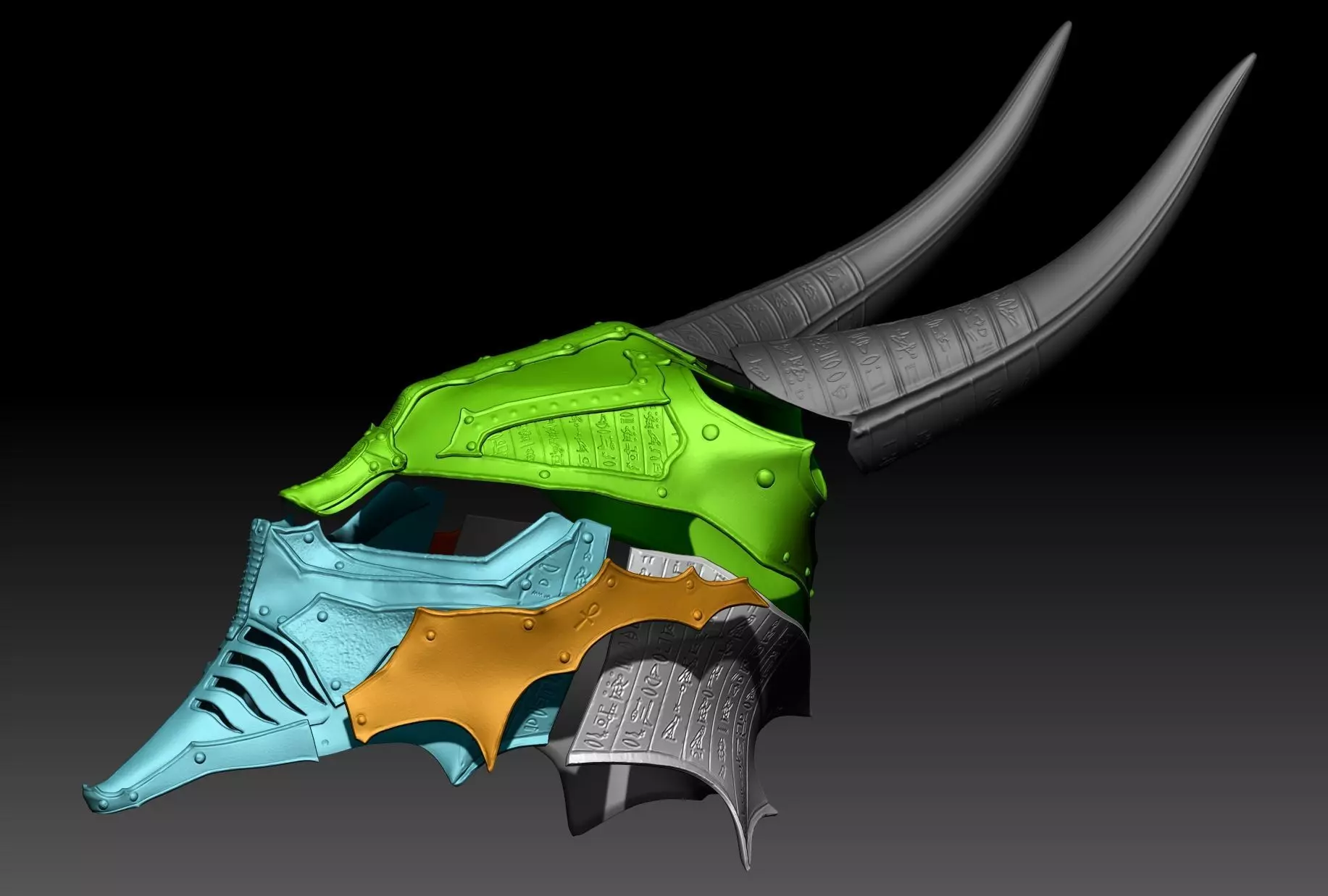 Anubis mask X 3D print model_3