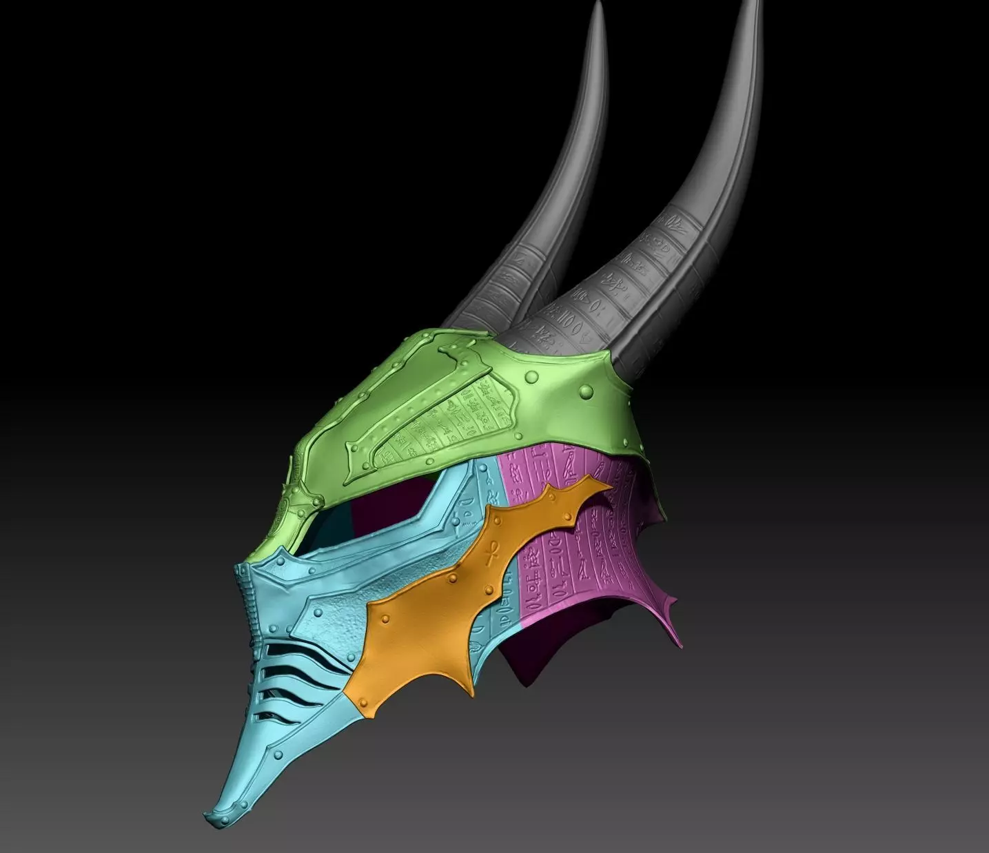 Anubis mask X 3D print model_2