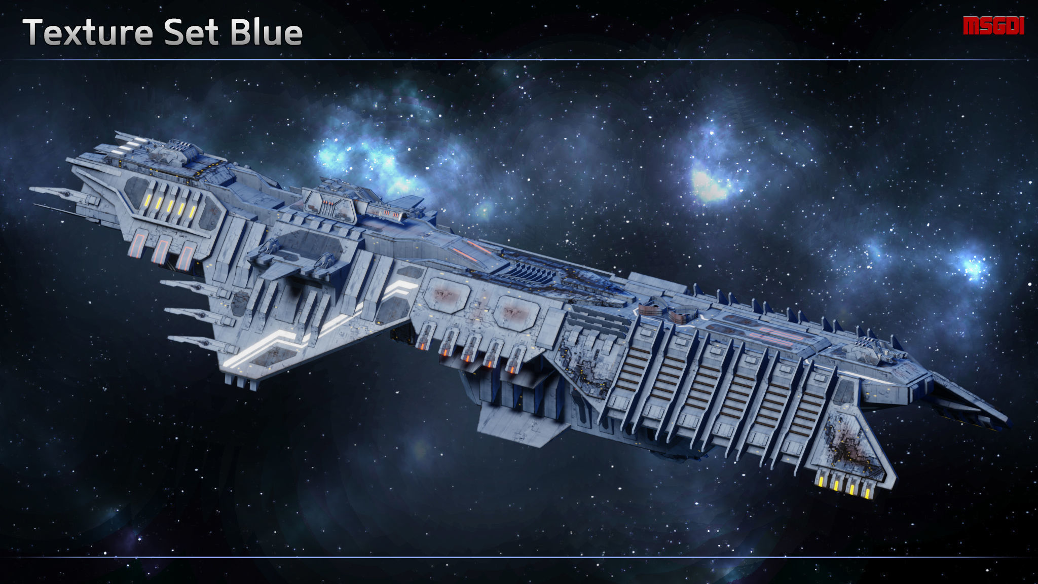 Spaceship Progenitor Cruiser Low-poly 3D model_6