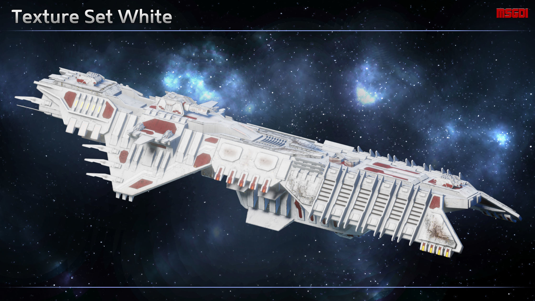 Spaceship Progenitor Cruiser Low-poly 3D model_10