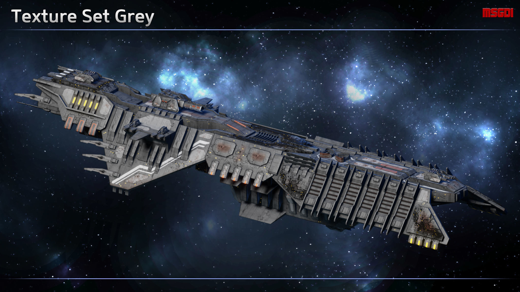 Spaceship Progenitor Cruiser Low-poly 3D model_7