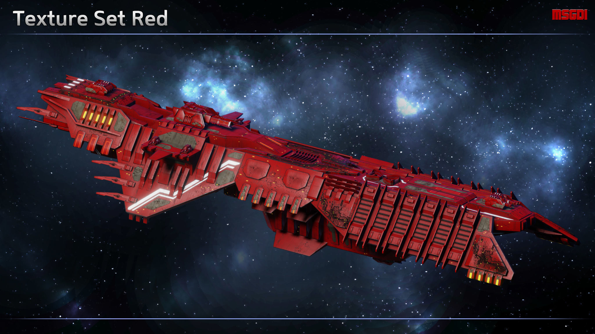 Spaceship Progenitor Cruiser Low-poly 3D model_9