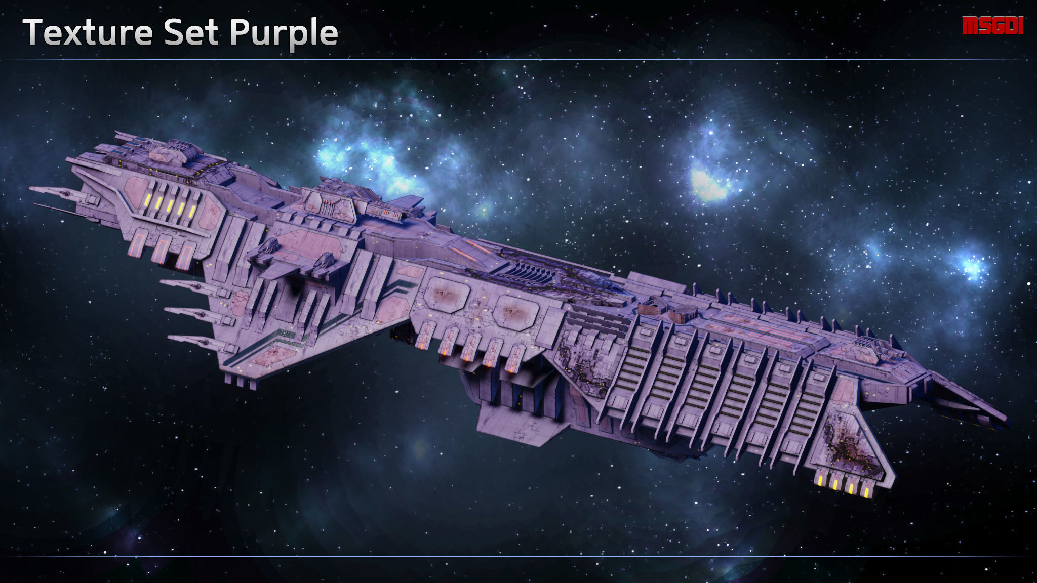 Spaceship Progenitor Cruiser Low-poly 3D model_8