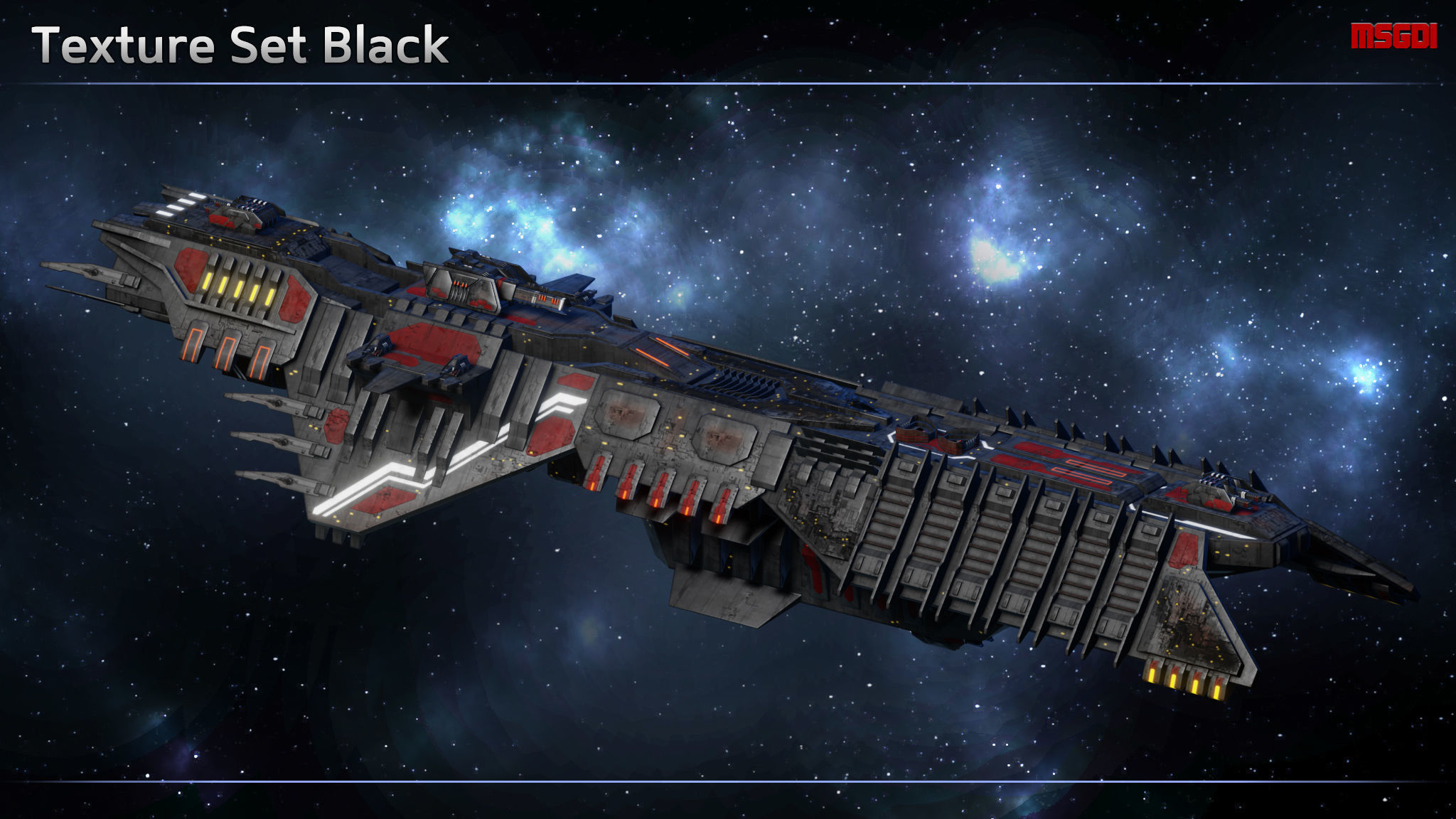 Spaceship Progenitor Cruiser Low-poly 3D model_5