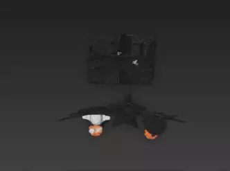 Dark Black Happy Halloween House 3D Model with Spooky Elements 3D print model_14