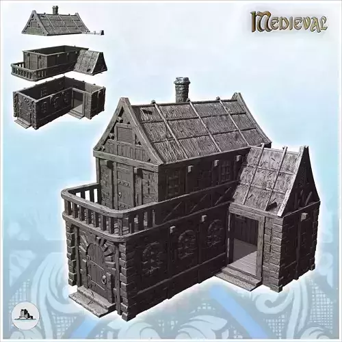 Medieval house with terrace large door and thatched roof 11 - Me