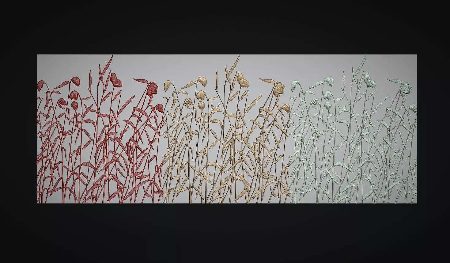 Botanical wall decor 3d Model 3D print model_8