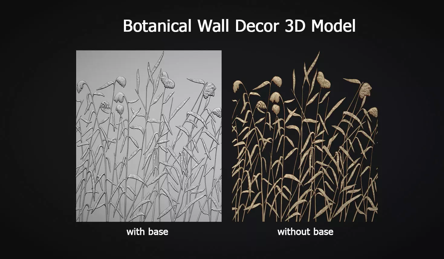 Botanical wall decor 3d Model 3D print model_2