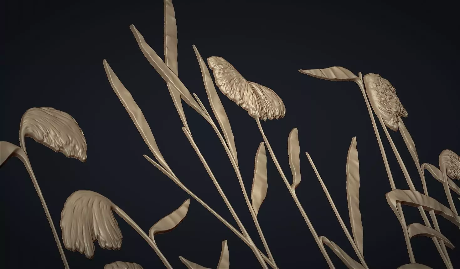 Botanical wall decor 3d Model 3D print model_5