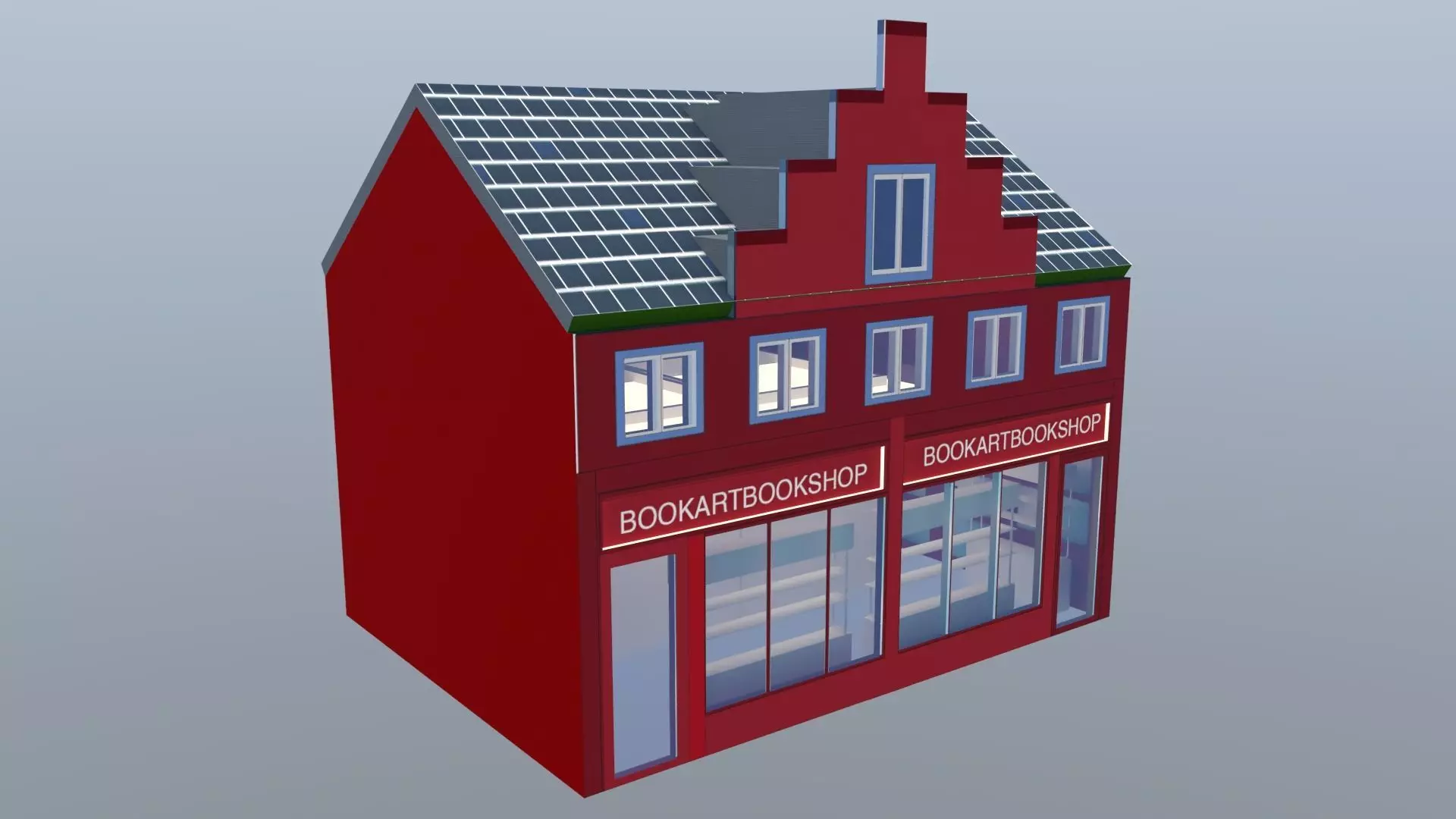 Stylized Hotel Building 3D Model Low Poly European Architecture Free 3D model
