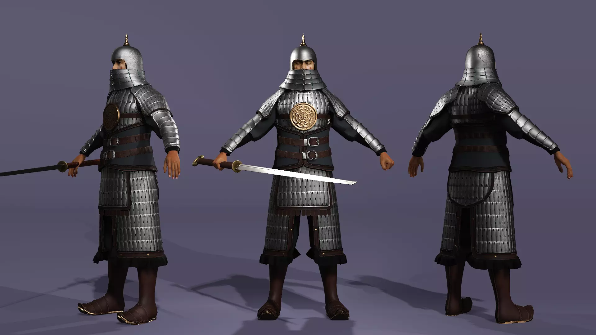 Tang Dynasty MoDao General Fully Armored Elite Soldier UE Low-poly 3D model_5