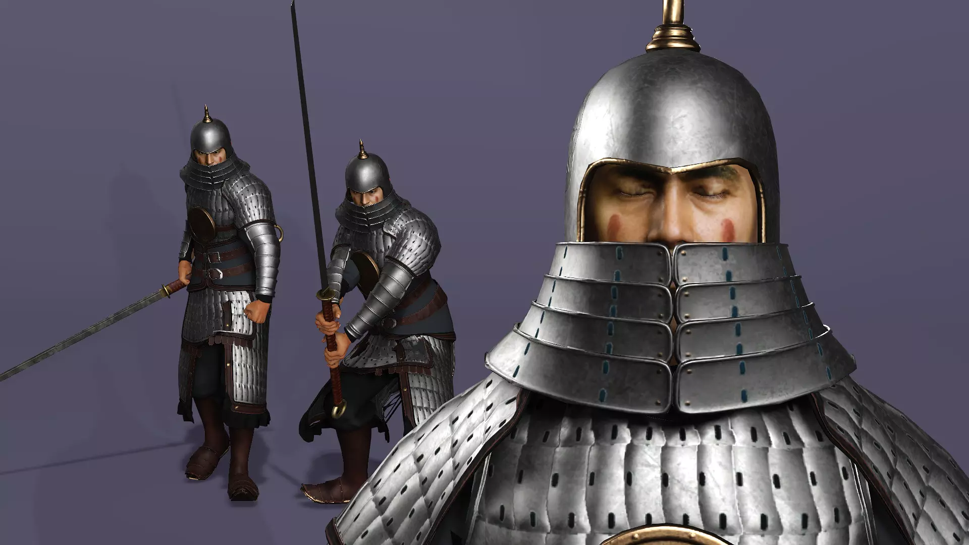 Tang Dynasty MoDao General Fully Armored Elite Soldier UE Low-poly 3D model_1