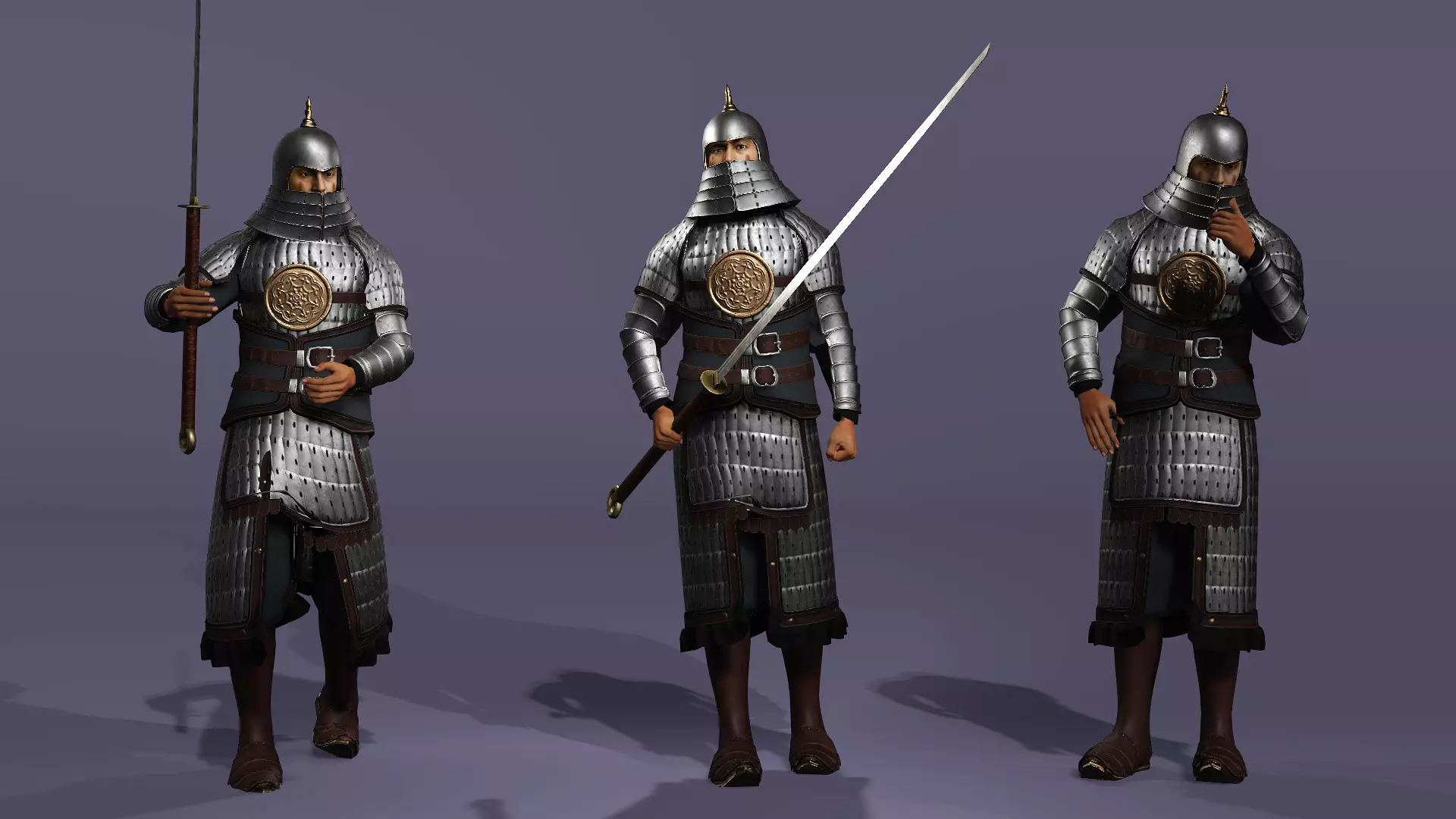 Tang Dynasty MoDao General Fully Armored Elite Soldier UE Low-poly 3D model_7