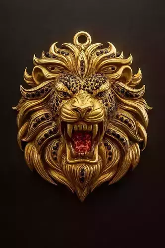 Lion head Pendent 3D Print Model