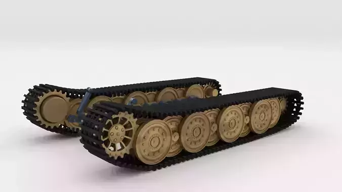 Tiger Tank Tracks and Suspension tracks 3D model