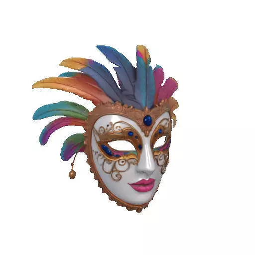 2496 Venetian Carnival Mask Color 3D Model magic 3D print model_10
