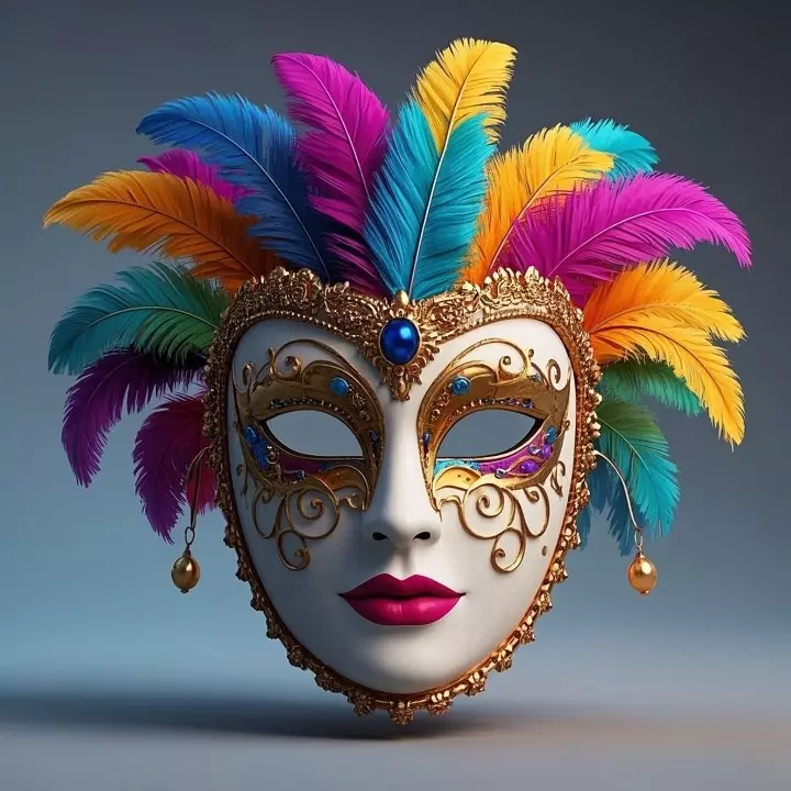 2496 Venetian Carnival Mask Color 3D Model magic 3D print model_3
