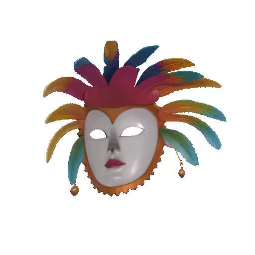 2496 Venetian Carnival Mask Color 3D Model magic 3D print model_25